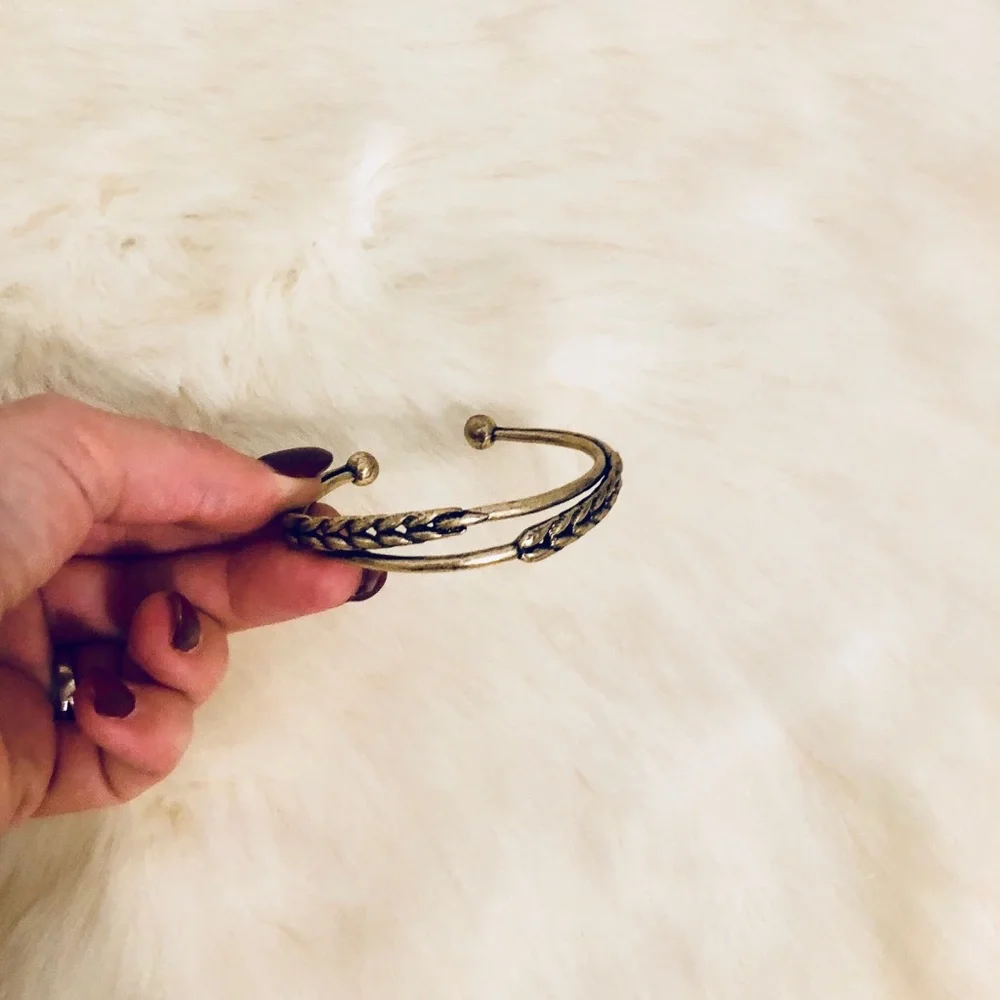 Lucky Brand Silver Braided Cuff Bracelet